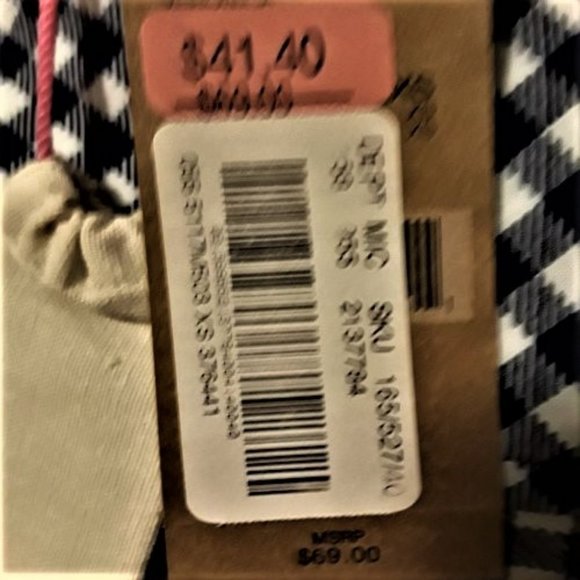 Cremieux Navy White Gingham Sleeveless Top Size XS NWT - Picture 6 of 7